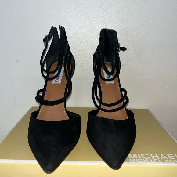 Black Steve Madden Suede Heels size 9.5 NWB - Picture 6 of 8